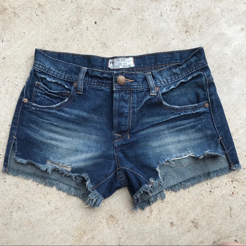 Free People Denim Cut Off Jean Shorts